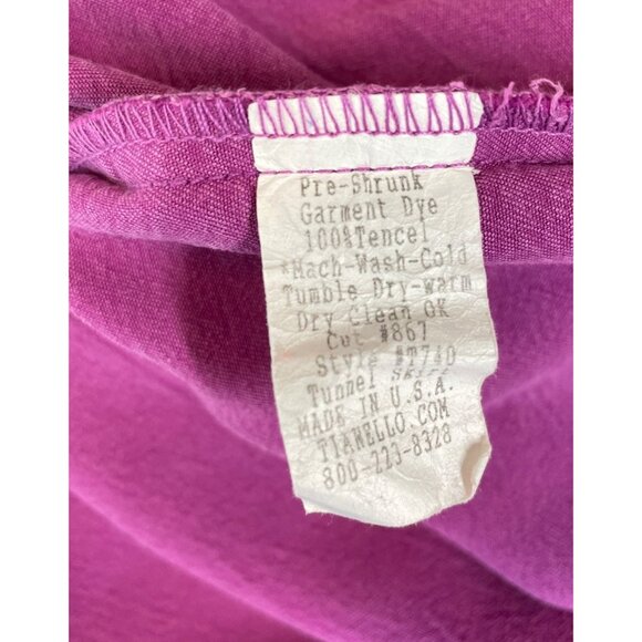 Tianello Purple Tencel Tunnel Midi Skirt Size M Elastic Waist Pull-On Back Slit - Picture 8 of 8